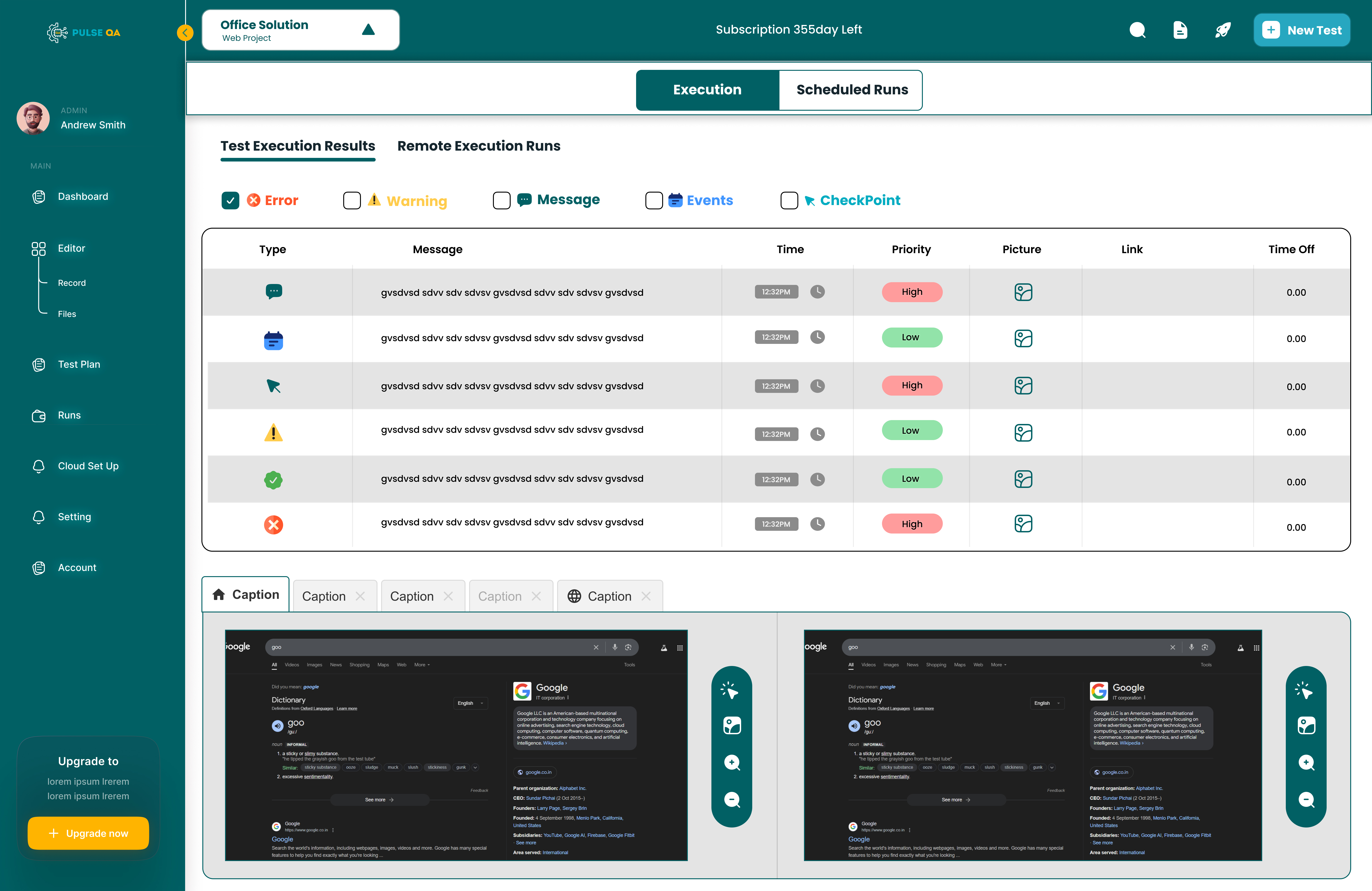 Pulse QA UI 3